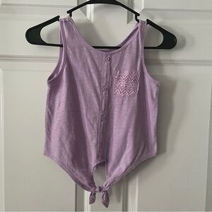 Wonder Nation Girls Sleeveless Shirt, Front Tie/Lace Pocket, Size M 7-8